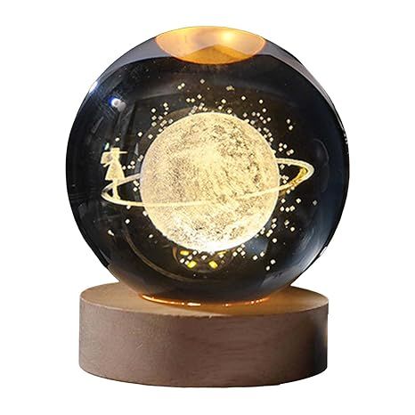 Crystal Ball Night Light Desktop Lamp Dinner Table Office Dorm Home Spacewalk Lamps Lighting Ceiling Fans Night Lights