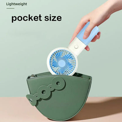 Cute Mini Fan Rechargeable Fan With Mobile Phone Holder