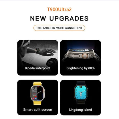 T20 ultra2 with 4 Strap Series 9 Gesture Operation Bluetooth Call Smartwatch Wireless Charging HD Big Screen Fitness Watch